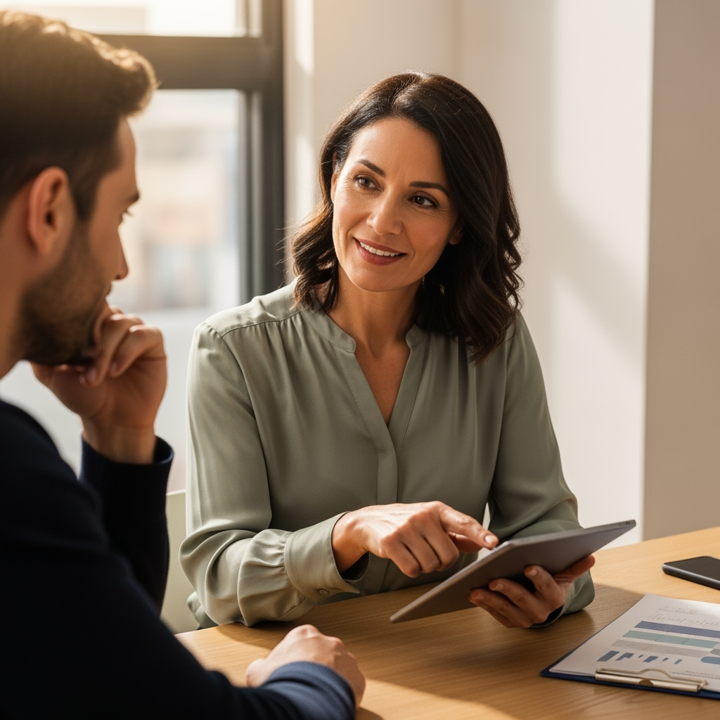 A doctor reviewing a patient's chart on a tablet